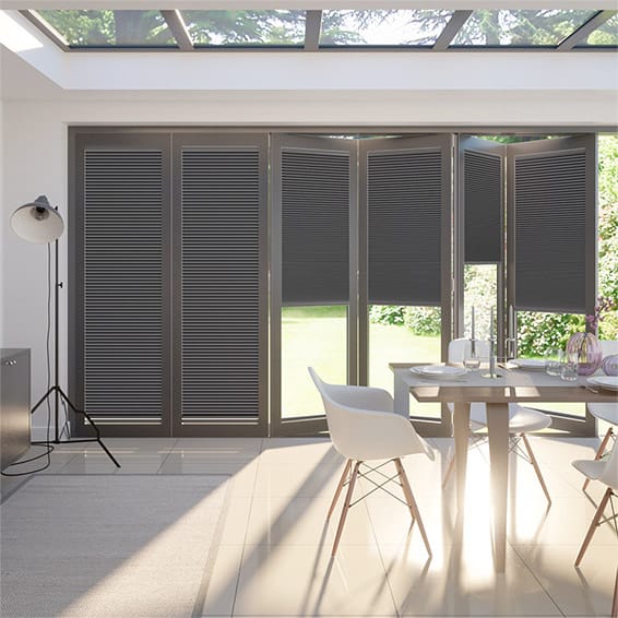 BiFold ClickFIT Thermal DuoShade Anthracite Pleated Blind