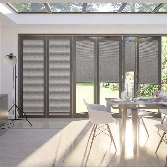 BiFold ClickFIT Thermal DuoShade Grey Weave Pleated Blind