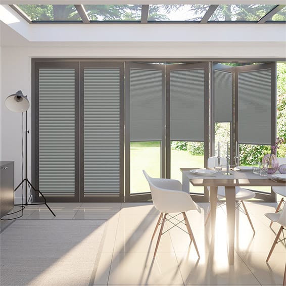 BiFold ClickFIT Thermal DuoShade Nickel Grey Pleated Blind