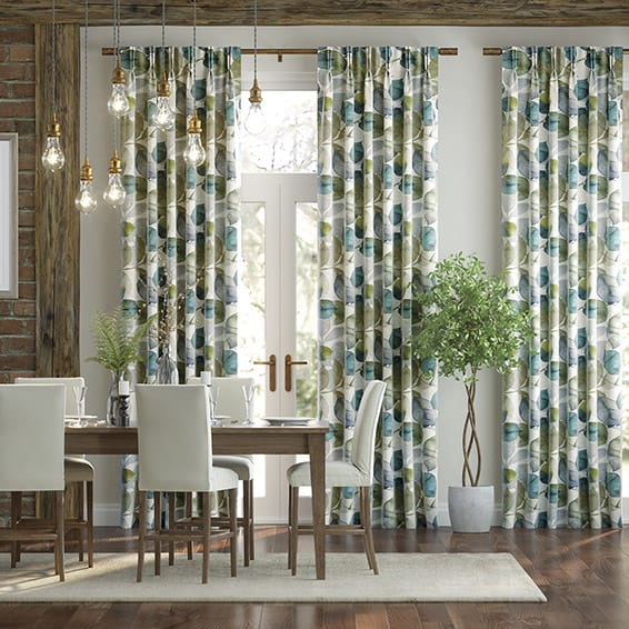 Blakely Linen Vintage Cyan Spring Curtains