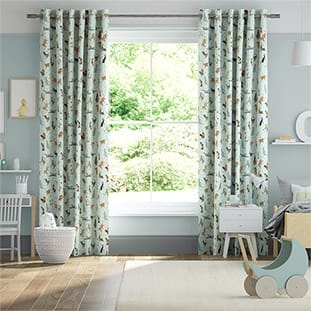 Blue Cats Duck Egg Curtains thumbnail image