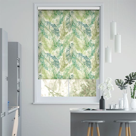 Choices Shadow Leaf Linen Green Roller Blind