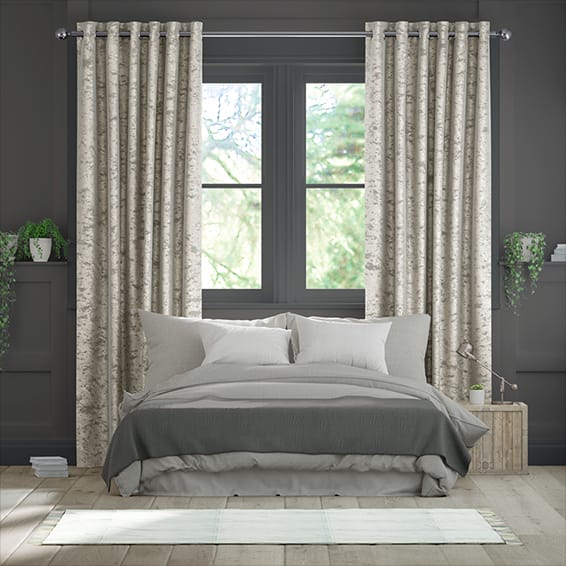 Crushed Velvet Warm Silver Curtains