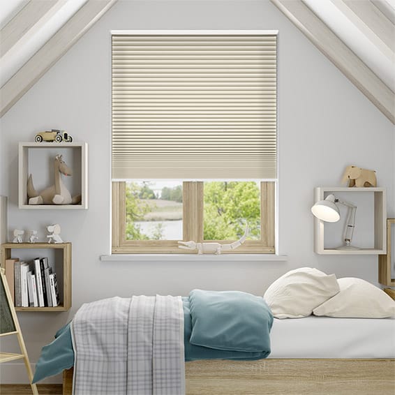 Thermal DuoShade Cordless Beige Pleated Blind