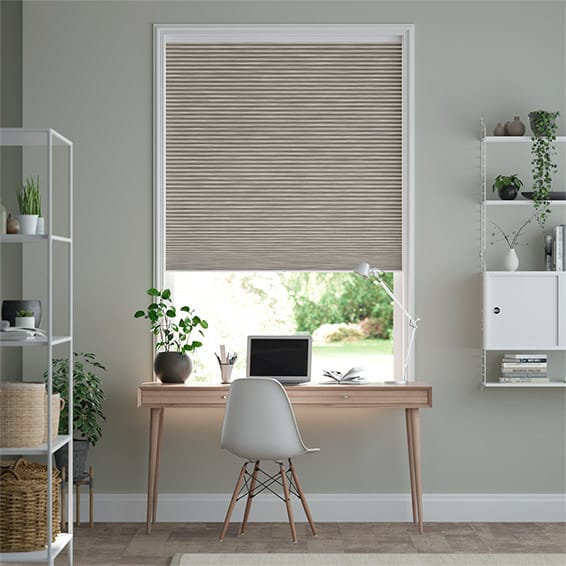 Thermal DuoShade Cordless Grain Fossil Grey Pleated Blind