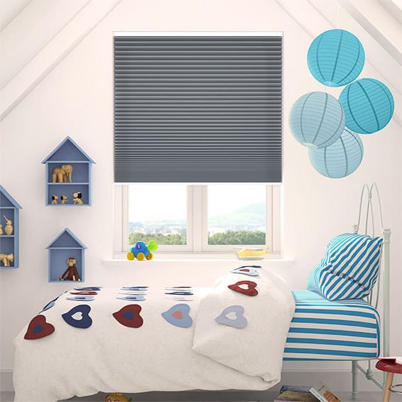Thermal DuoShade Cordless Slate Blue Pleated Blind