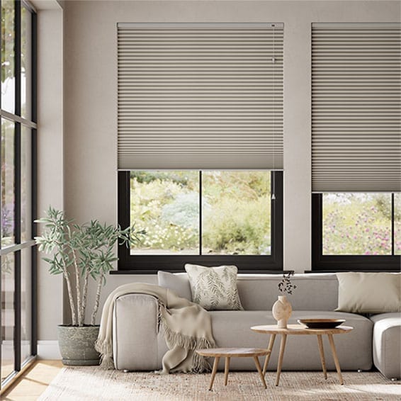 Thermal DuoShade Grain Fossil Grey Pleated Blind