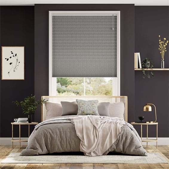 Thermal DuoShade Grey Weave Pleated Blind