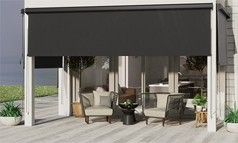 Electric Shade IT Pepper Black and Grey Outdoor Window Blind thumbnail image