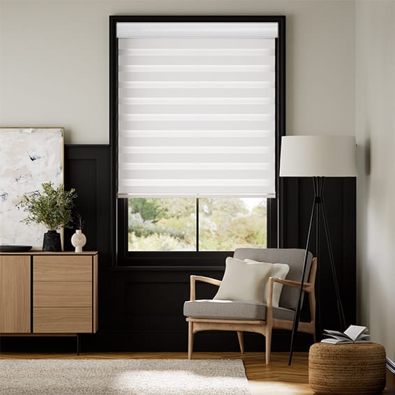 Electric Zebra Dimout Ice White Enjoy Roller Blind