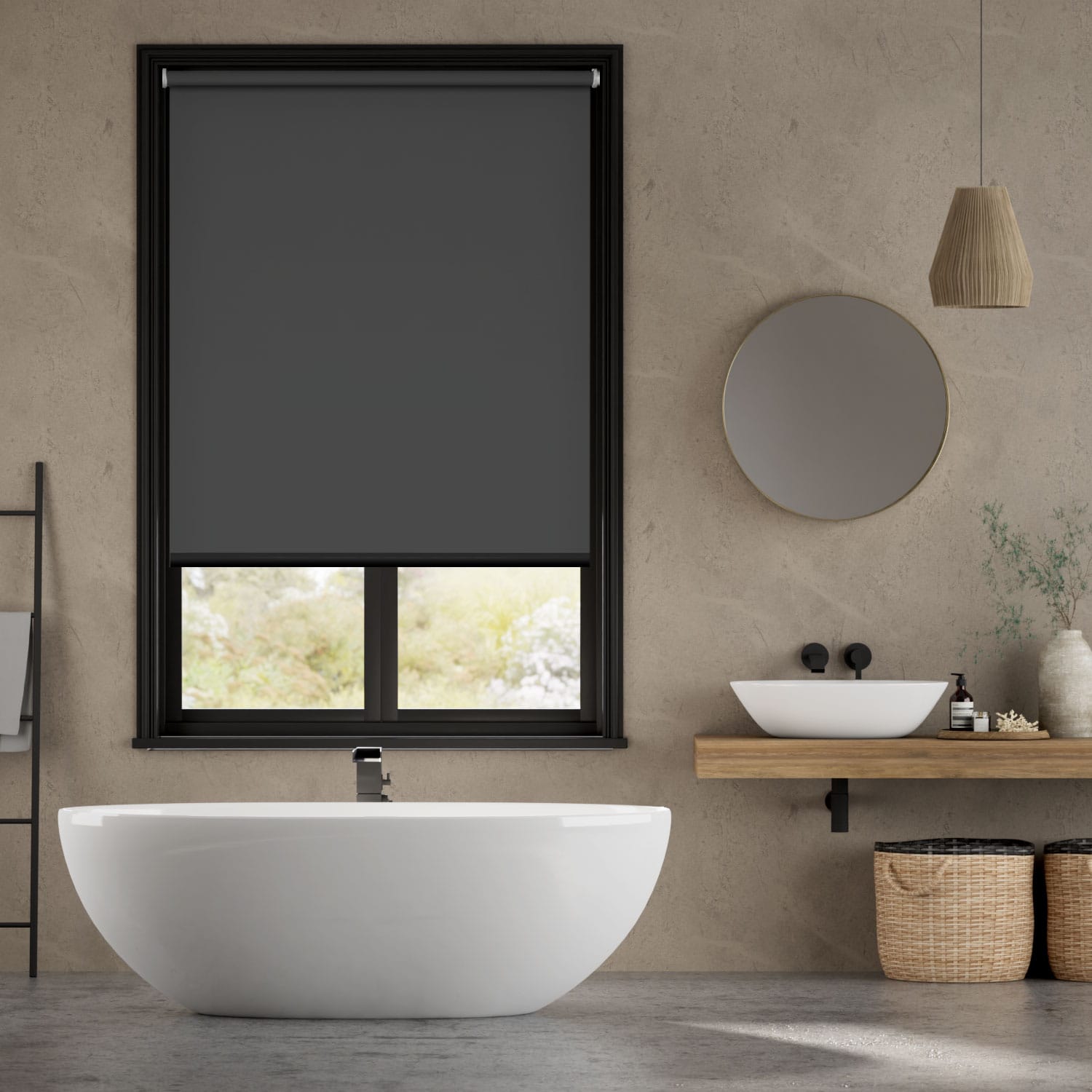 Electric Titan Kendall Charcoal Roller Blind