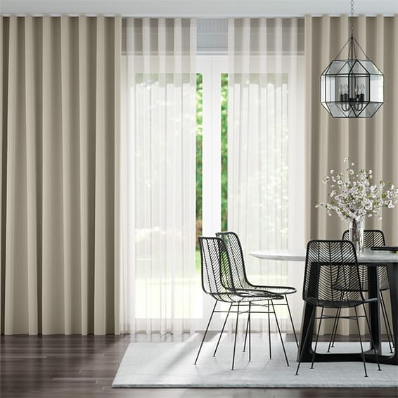Double S-Fold Villa Alabaster & Neutral Curtains