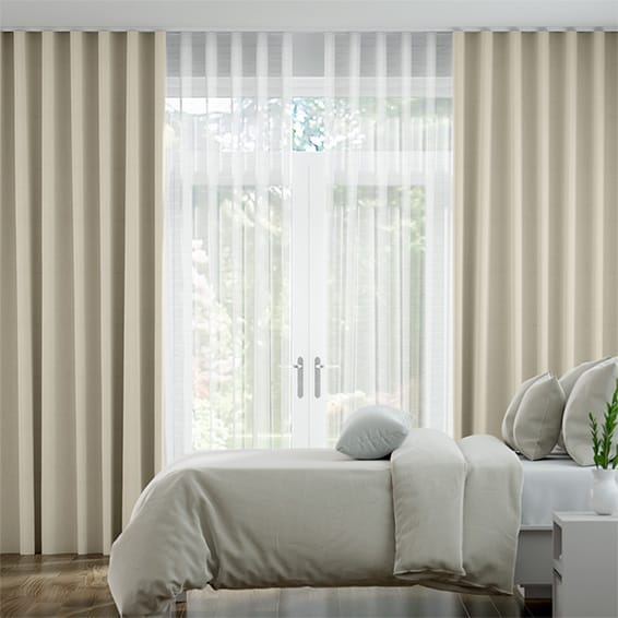 Double S-Fold Villa Ivory & Snow Curtains