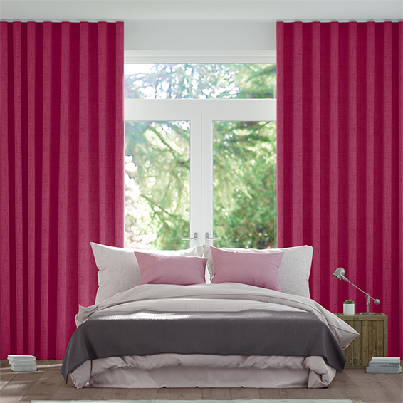S-Fold Bijou Linen Magenta  Curtains