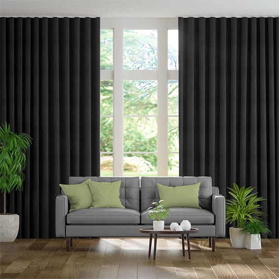 S-Fold Eternity Linen Charcoal Curtains