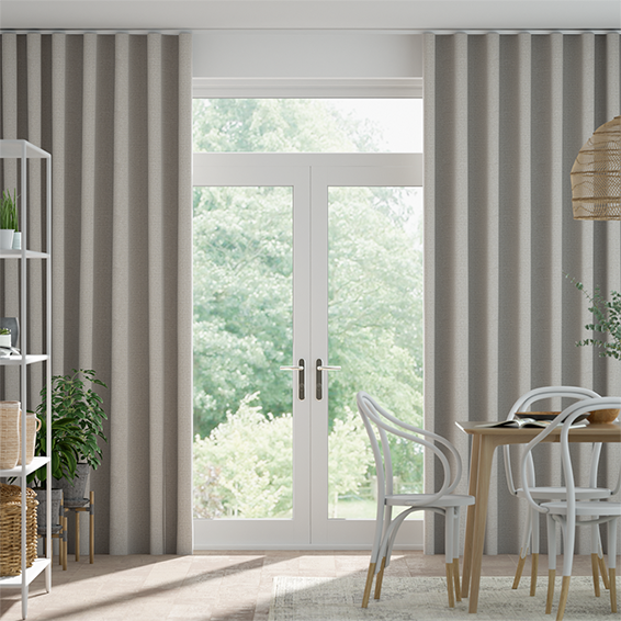 S-Fold Malvern Woven Grey Curtains
