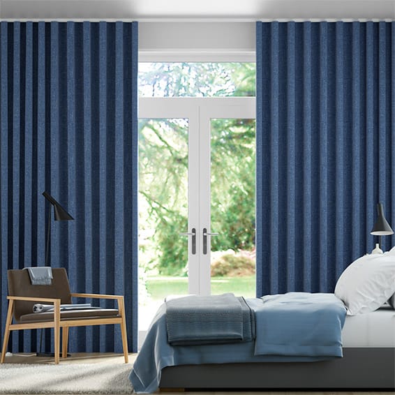 S-Fold Paleo Linen Blue Azure Curtains
