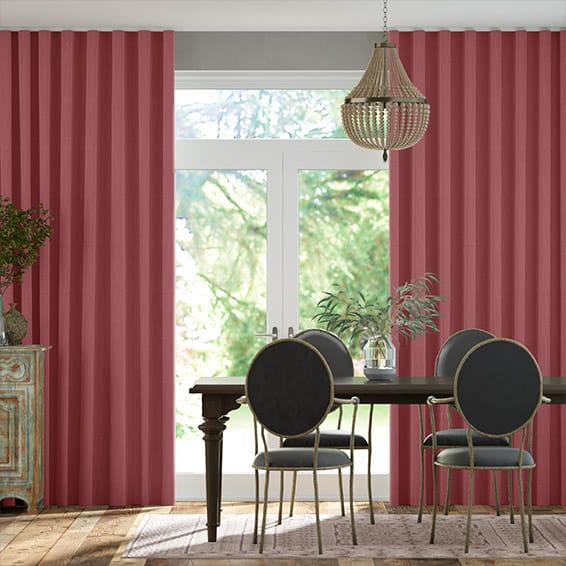 S-Fold Paleo Linen Strawberry  Curtains