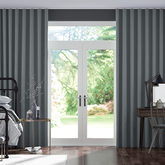 S-Fold Paleo Linen Winter Blue  Curtains