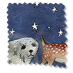 Winter Animals at Night Blue Roller Blind sample image