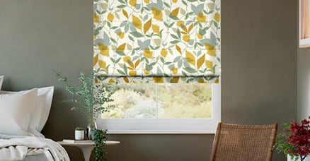 roman blind in a bedroom