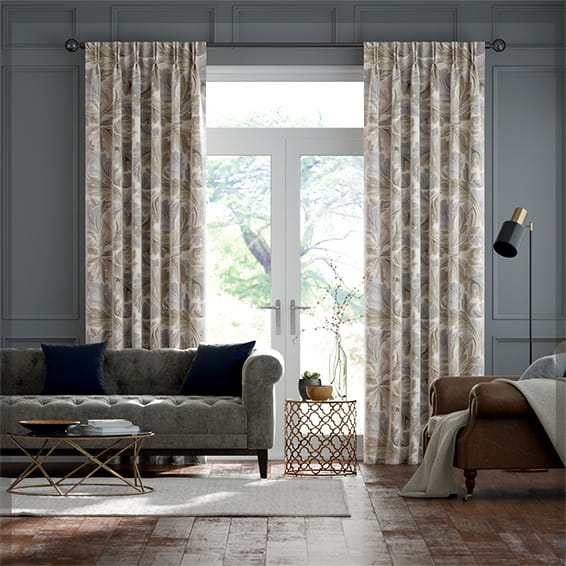 William Morris Acanthus Velvet Travertine Curtains