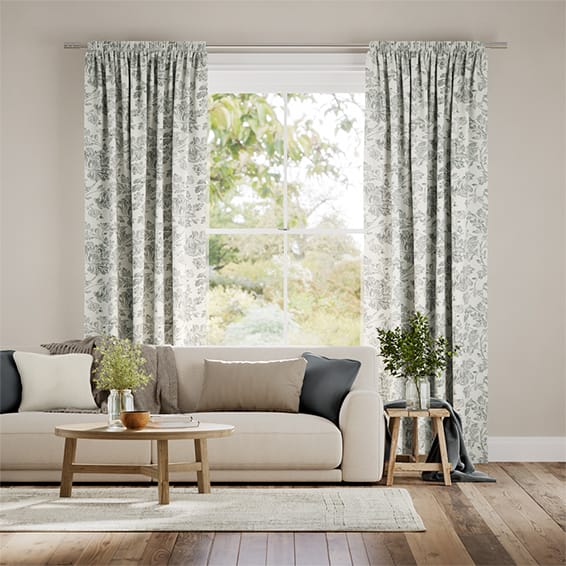 Aerie Damask French Grey Curtains