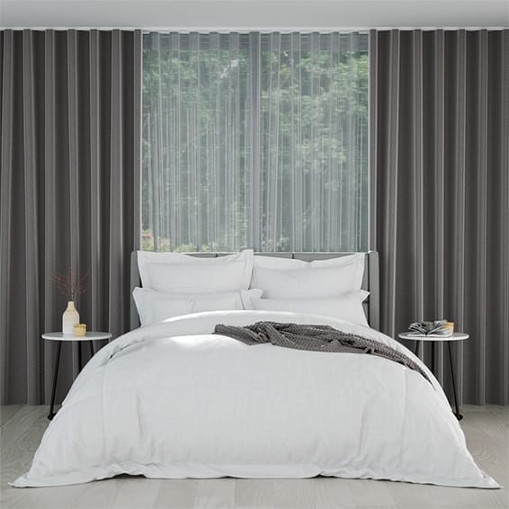 Double S-Fold Auberge Blue-Grey & Fog Curtains