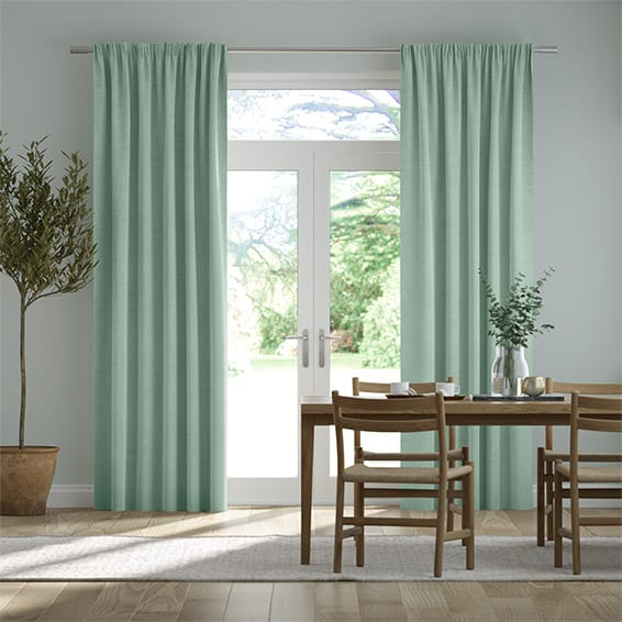 Bijou Linen Aqua Curtains