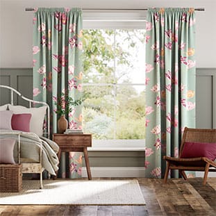 Blooms Duck Egg Curtains thumbnail image
