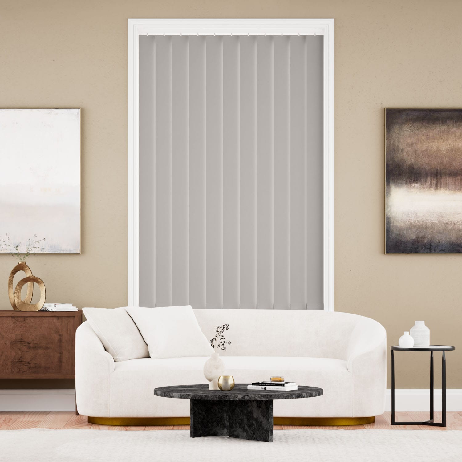 Serenity Blockout Oyster Vertical Blind - 127mm Slat