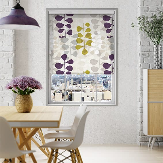 Choices Blooming Meadow Linen Amethyst Roller Blind