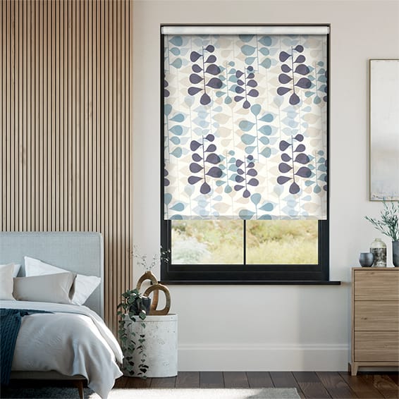 Choices Blooming Meadow Linen Blue Roller Blind