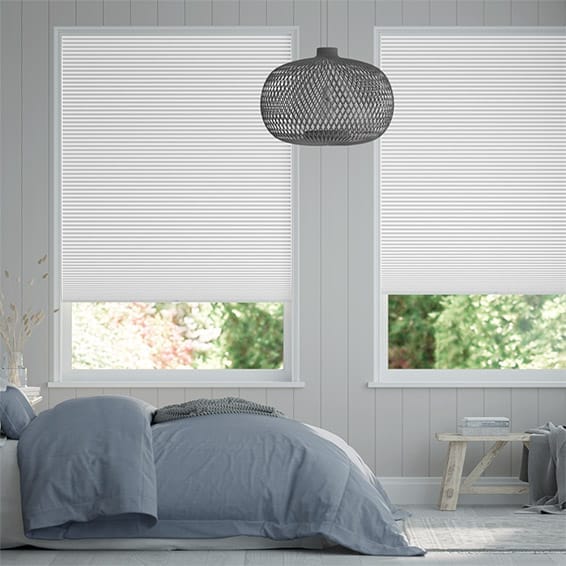 Click2Fit Thermal DuoShade Cordless Arctic White Pleated Blind