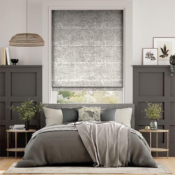 Crushed Velvet Warm Silver Roman Blind