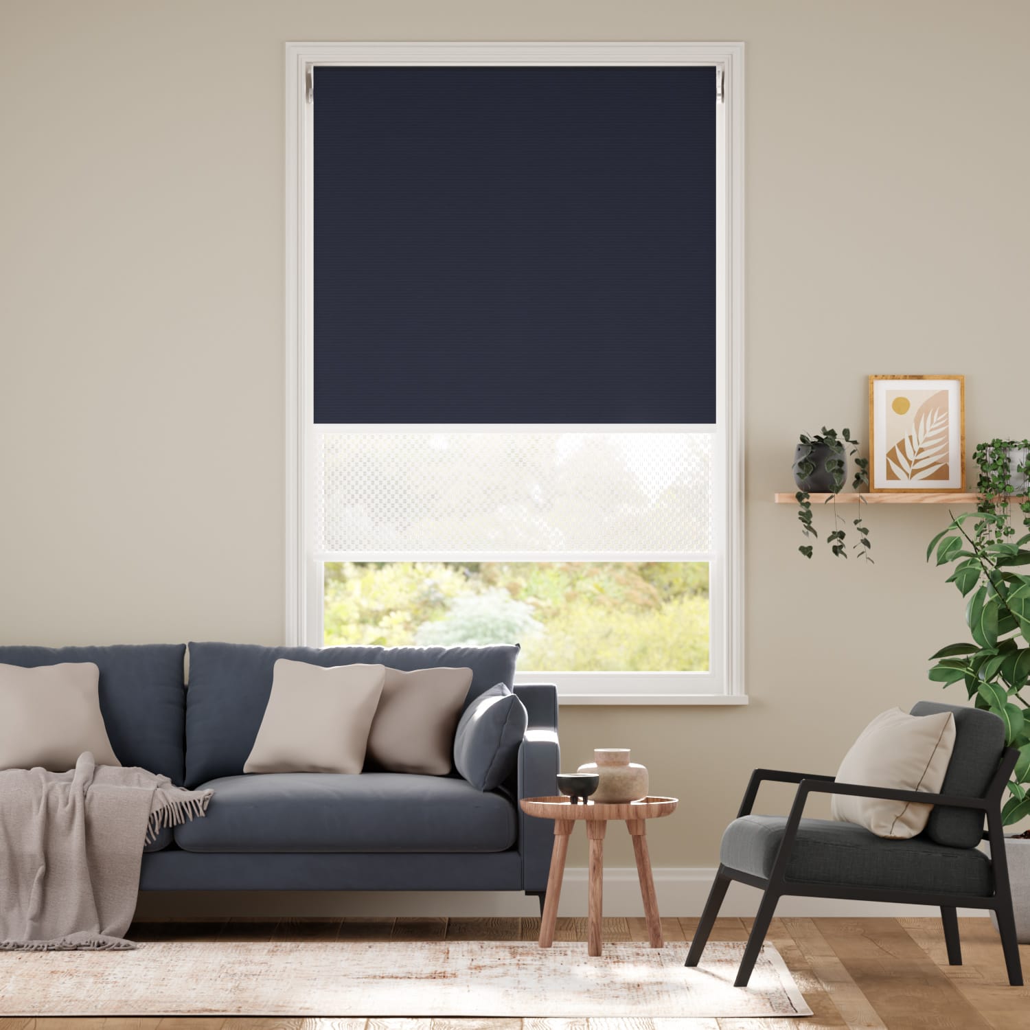 Double Roller Eclipse Navy Blind