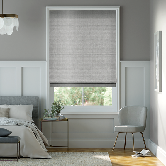 Dupioni Faux Silk Platinum Roman Blind