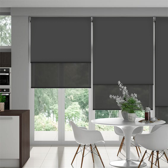Double Roller Eclipse Iron Grey Blind