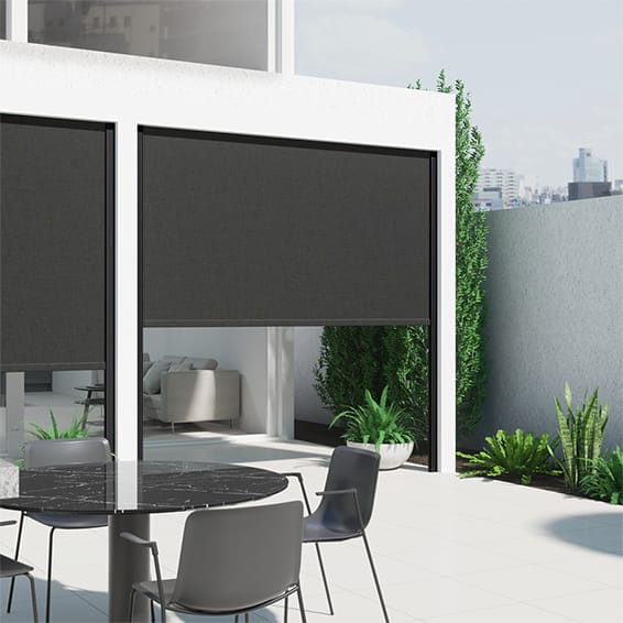 Electric Shade IT Pepper Black and Grey Outdoor Patio Blind