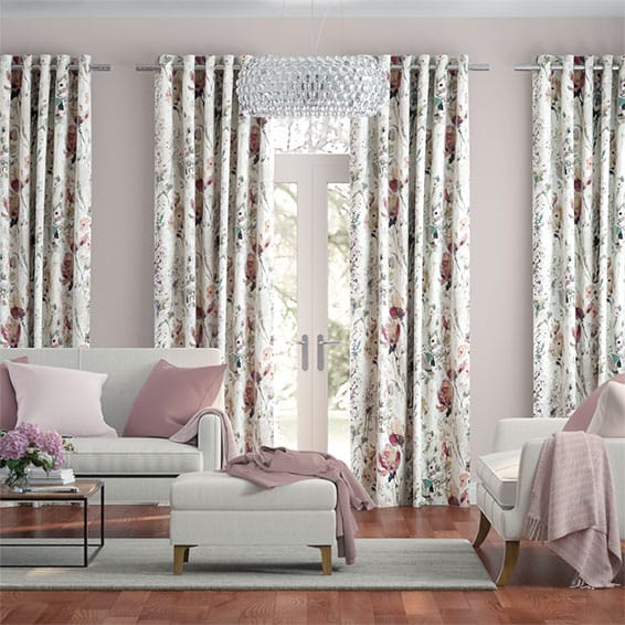 Foxglove Linen Rose Blush  Curtains