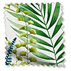 Inky Botanical Leaf Green Curtains swatch image