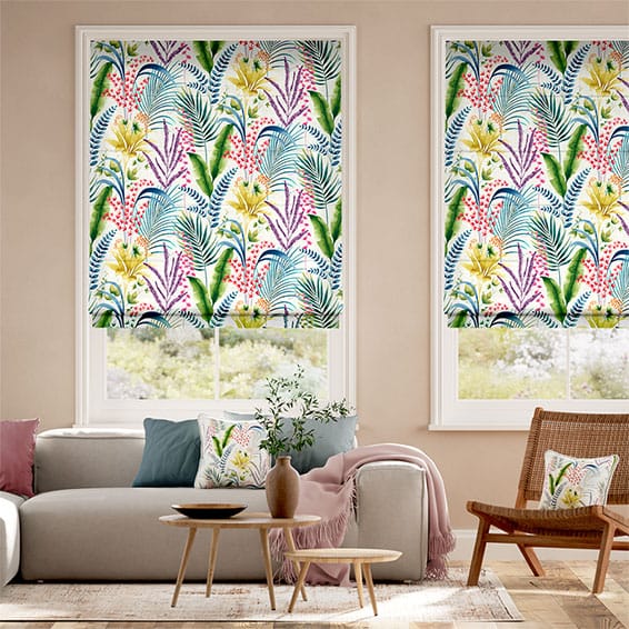 Inky Botanical Tropical Roman Blind