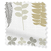 Leaf Stripe Natural And Grey  Curtains sample image