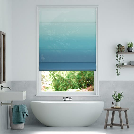 Ombre Teal Roman Blind
