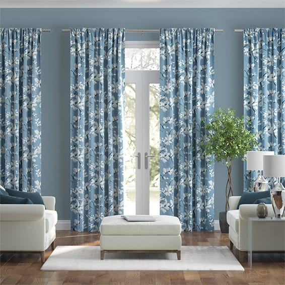 Madelyn Linen Bluebird Curtains