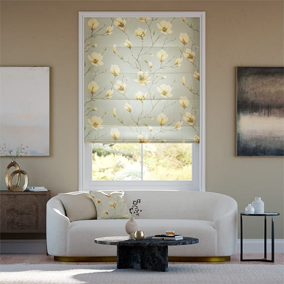 Magnolia Trail Faux Silk Gold Roman Blind