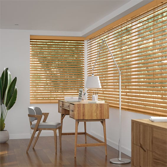 Golden Oak Colour New 27mm high quality solid basswood timber venetian blind 