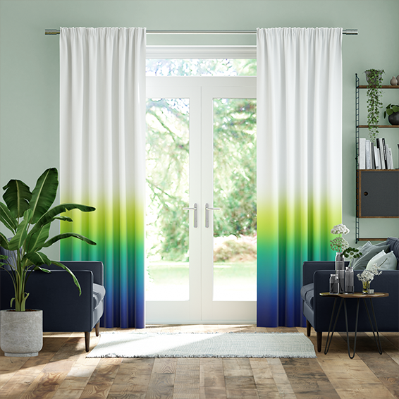 Ombre Navy Emerald Curtains