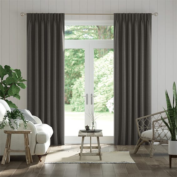 Paleo Linen Graphite Curtains