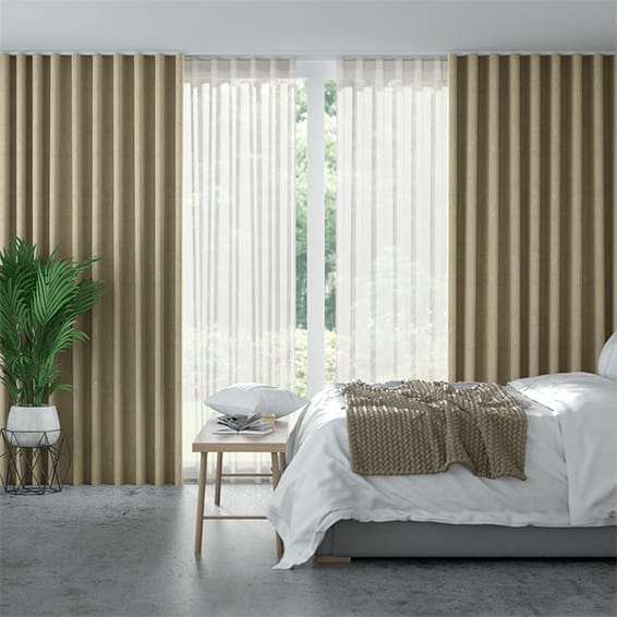 Double S-Fold Penthouse Burlap & Neutral Curtains
